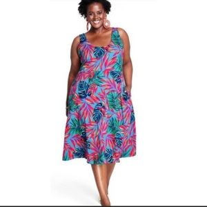 Tabitha Brown x Target Tropical Print Sleeveless Knit Midi Dress 3X